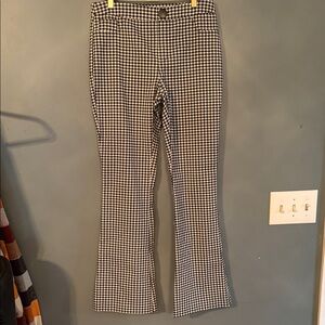 Houndstooth Flare Dress Pants - Black & White 0193